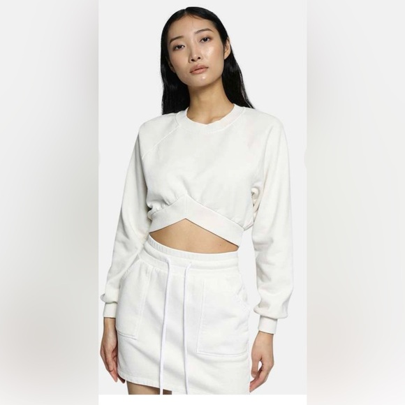 NWT THE RANGE jersey cropped V brand sweatshirt, XS